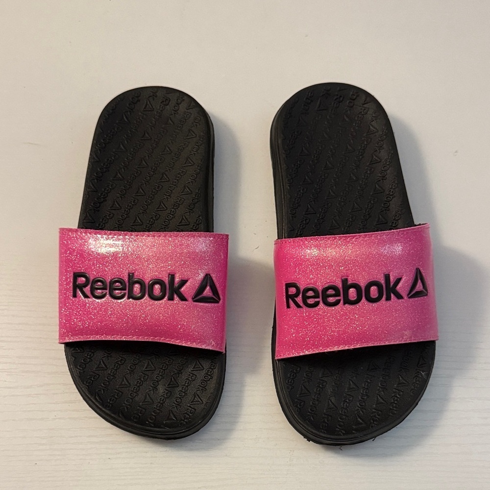 Reebok Kids Glittery Pink Slides